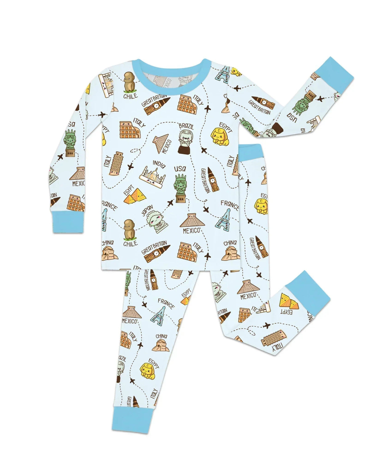 Kawaii World Tour Bamboo Two Piece Long Sleeve Pajama Set