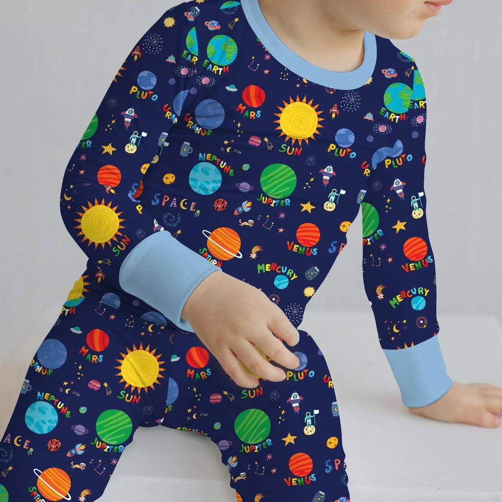Solar Space Adventure Bamboo Two Piece Long Sleeve Pajama Set