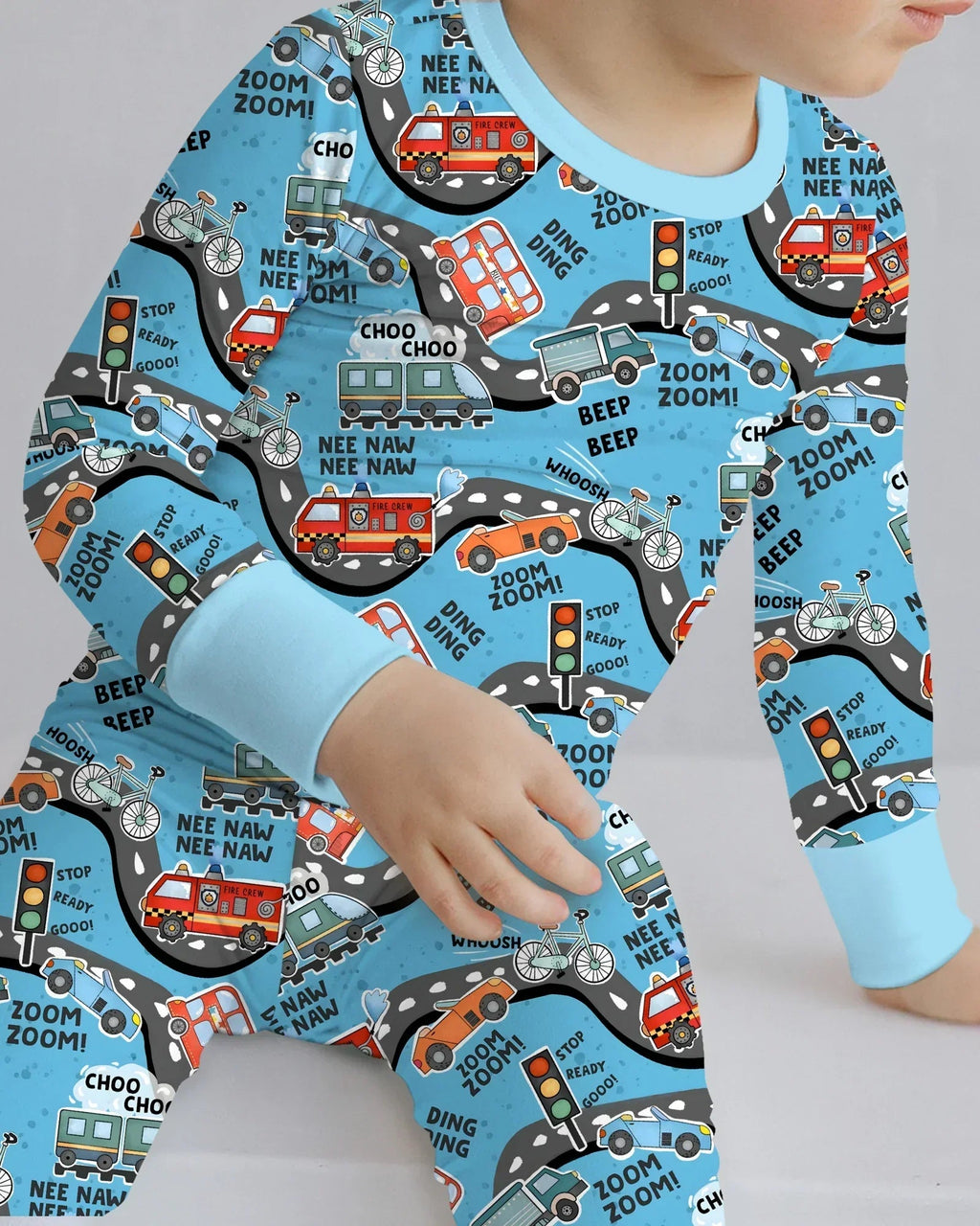 Zoom Zoom Beep Beep Bamboo Two Piece Long Sleeve Pajama Set