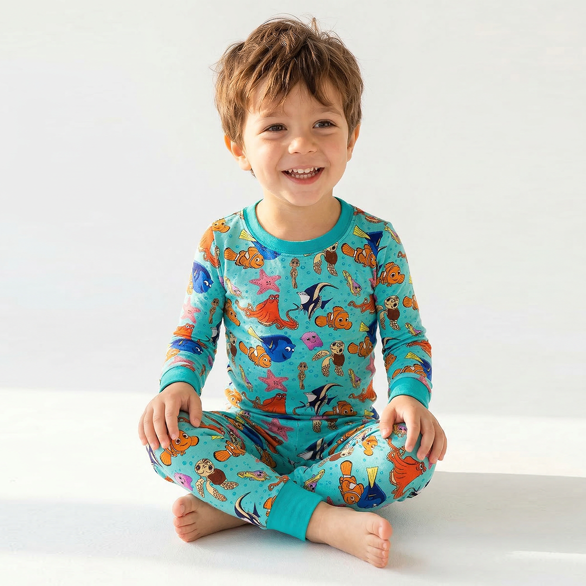 Marine Animals Kids Bamboo Two-Piece Pajama Set