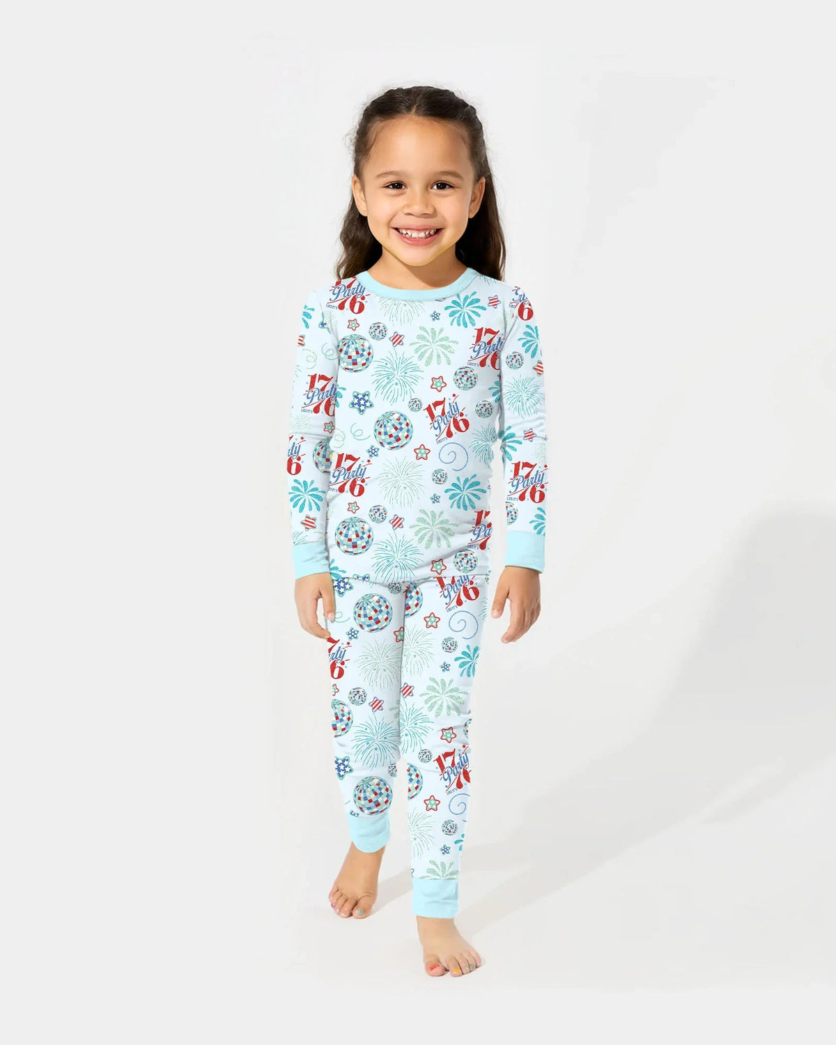 Land Of Free Family Matching Bamboo Two Piece Long Sleeve Pajama Set