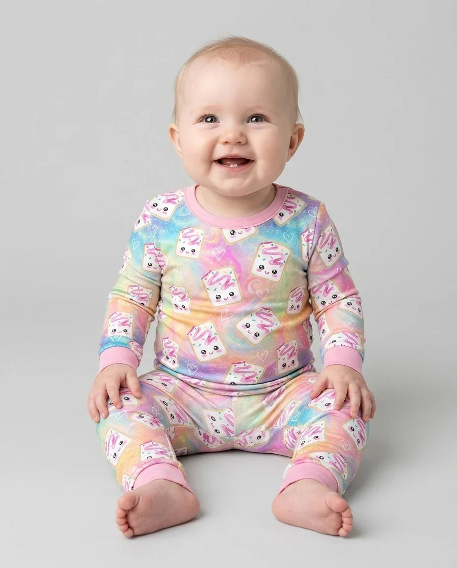 Kawaii Sprinkle Pastry Bamboo Two Piece Long Sleeve Pajama Set