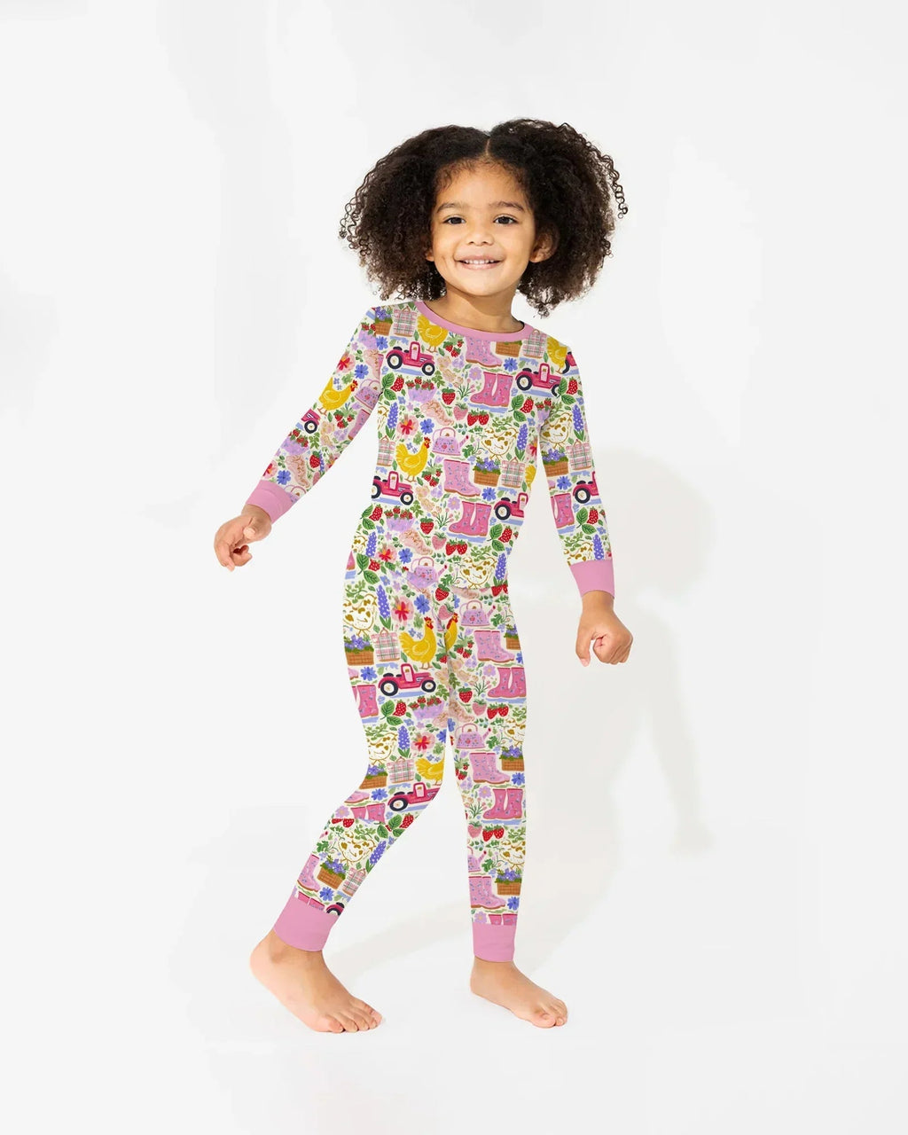 Farm Life Mommy & Me Matching Bamboo Two Piece Long Sleeve Pajama Set