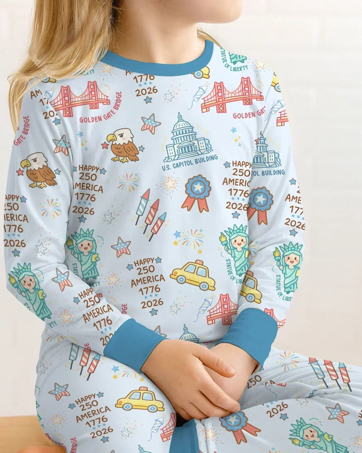 250 Years Of Freedom Bamboo Two Piece Long Sleeve Pajama Set