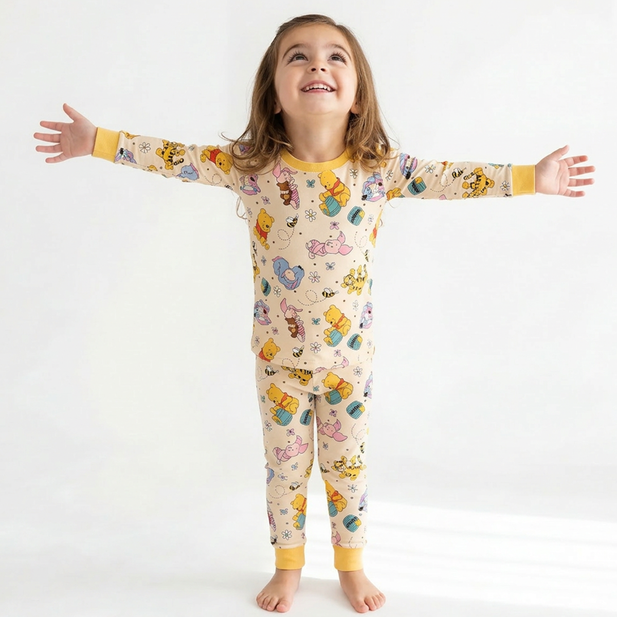 Little Bear Bee Pig Kids Bamboo Two-Piece Pajama Set