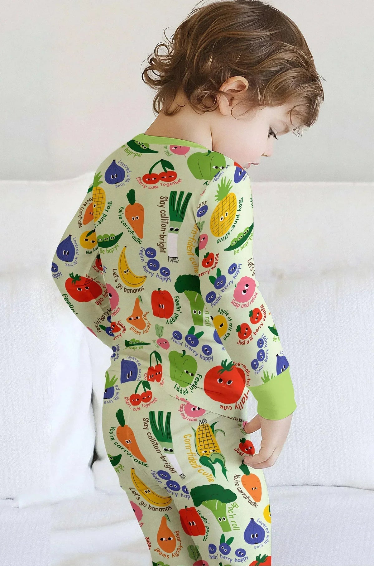 Little Veggie Garden Bamboo Two Piece Long Sleeve Pajama Set