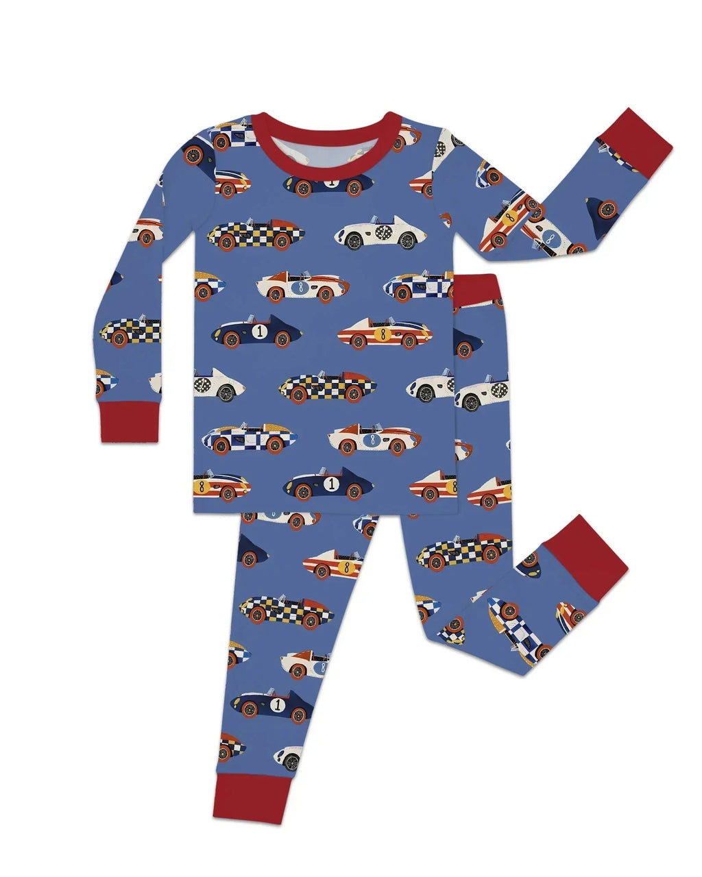 Stock Car Race Bamboo Two Piece Long Sleeve Pajama Set