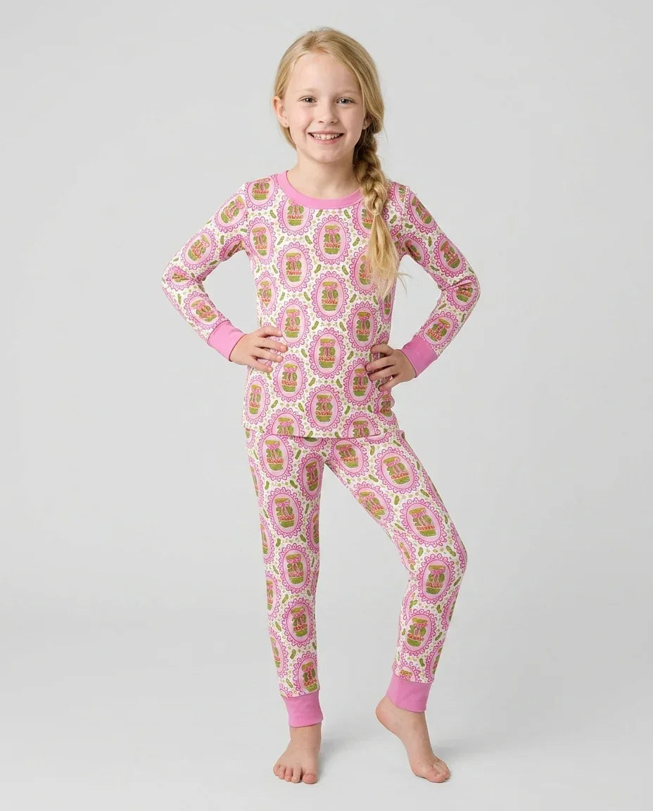 Pickle Coquette Bamboo Two Piece Long Sleeve Pajama Set