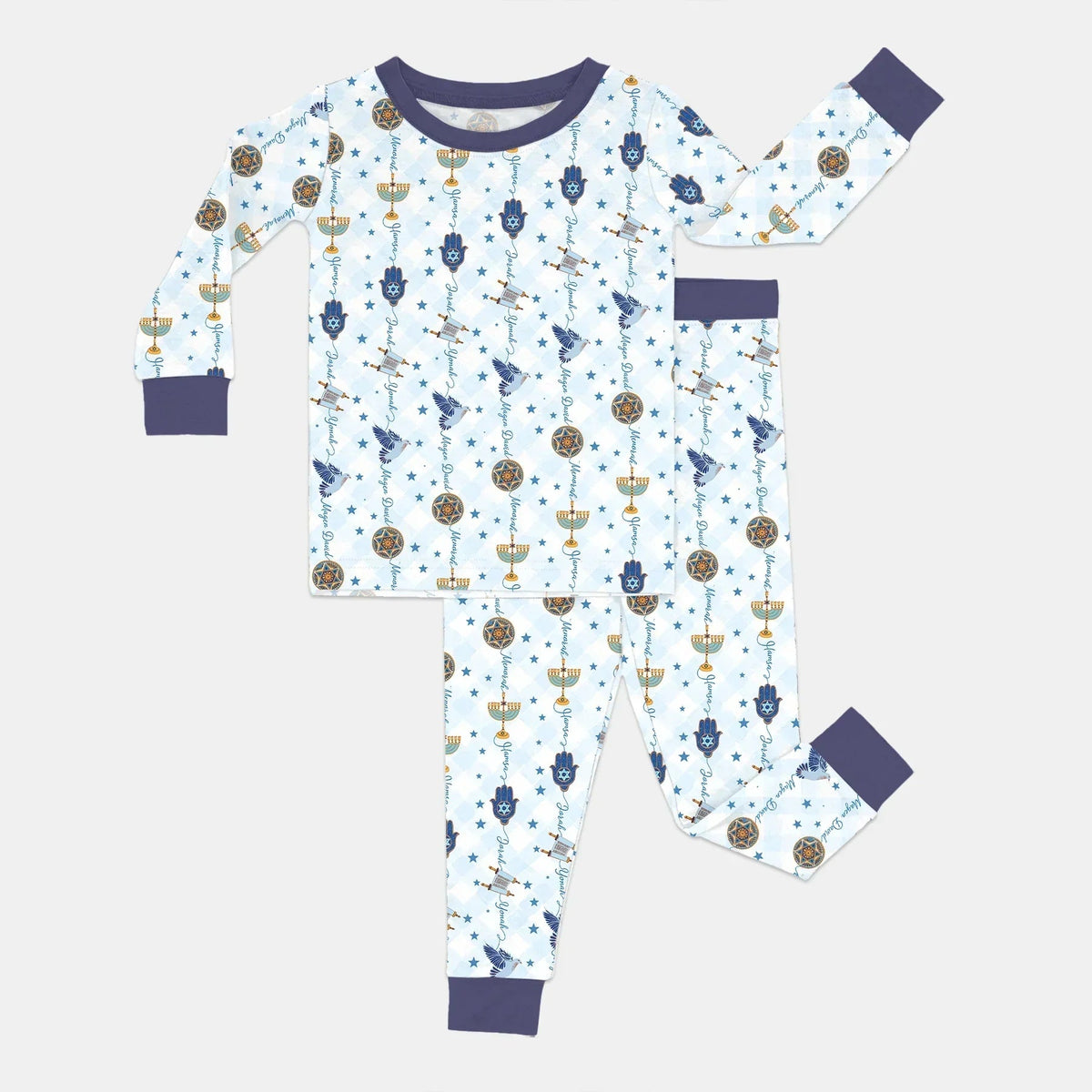 Hanukkah Festival Matching Family Bamboo Two Piece Long Sleeve Pajama Set