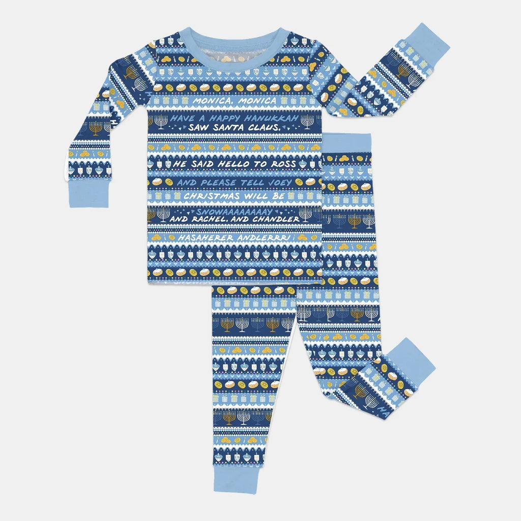 Hanukkah Fair Isle Bamboo Two Piece Long Sleeve Pajama Set