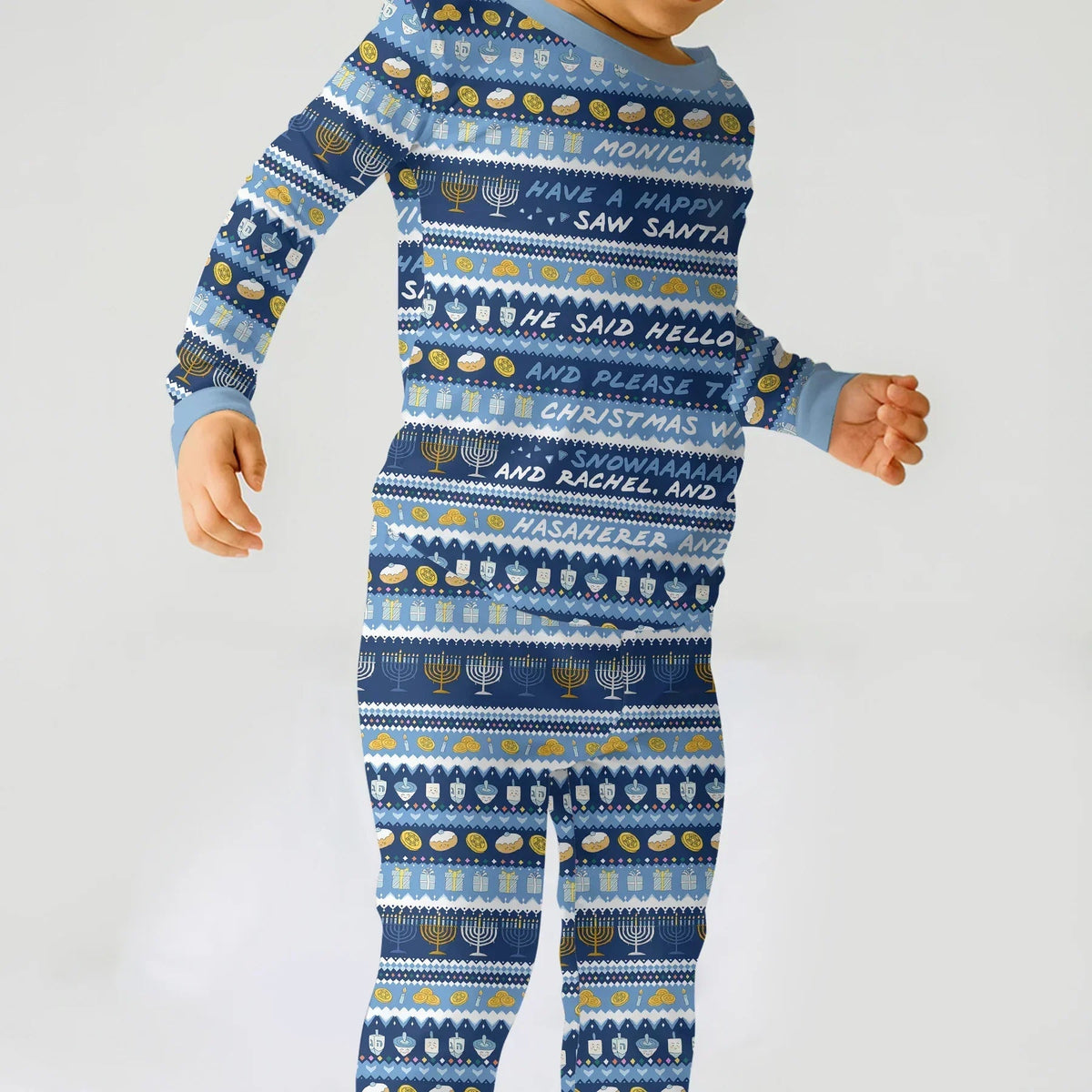 Hanukkah Fair Isle Bamboo Two Piece Long Sleeve Pajama Set