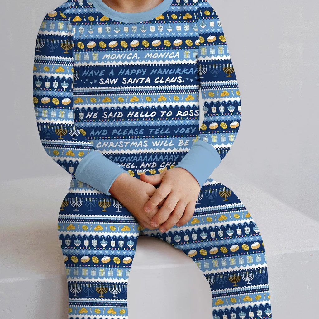Hanukkah Fair Isle Bamboo Two Piece Long Sleeve Pajama Set