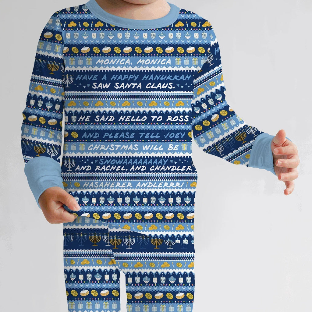 Hanukkah Fair Isle Bamboo Two Piece Long Sleeve Pajama Set