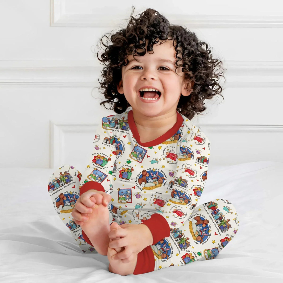 Away In A Manger Blessings Bamboo Two Piece Long Sleeve Pajama Set