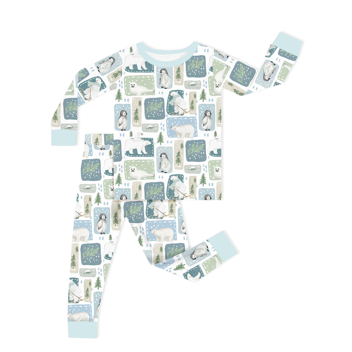 Winter Wonderland Friends Kids Bamboo Two-Piece Pajama Set
