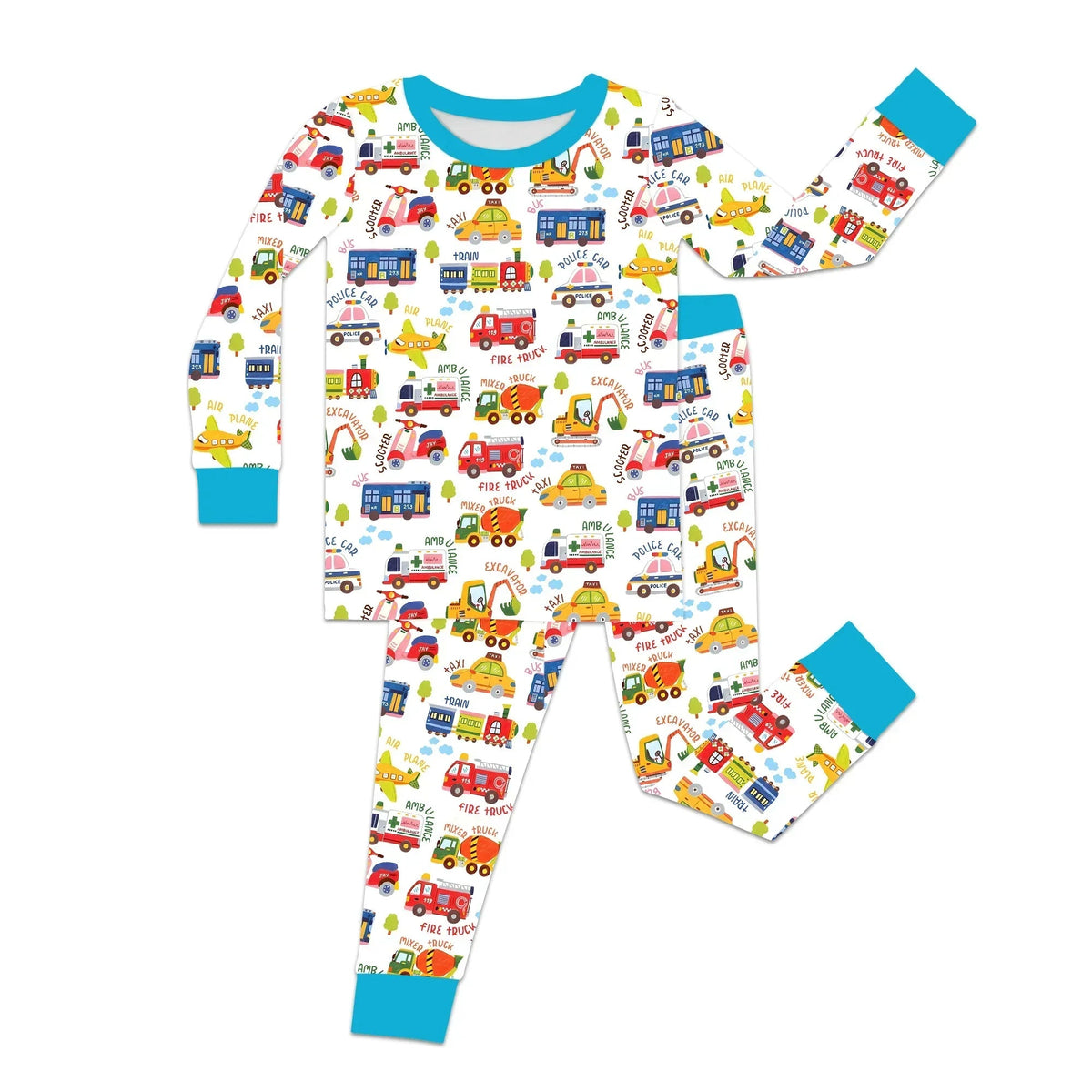 Beep Beep Adventure Bamboo Two Piece Long Sleeve Pajama Set
