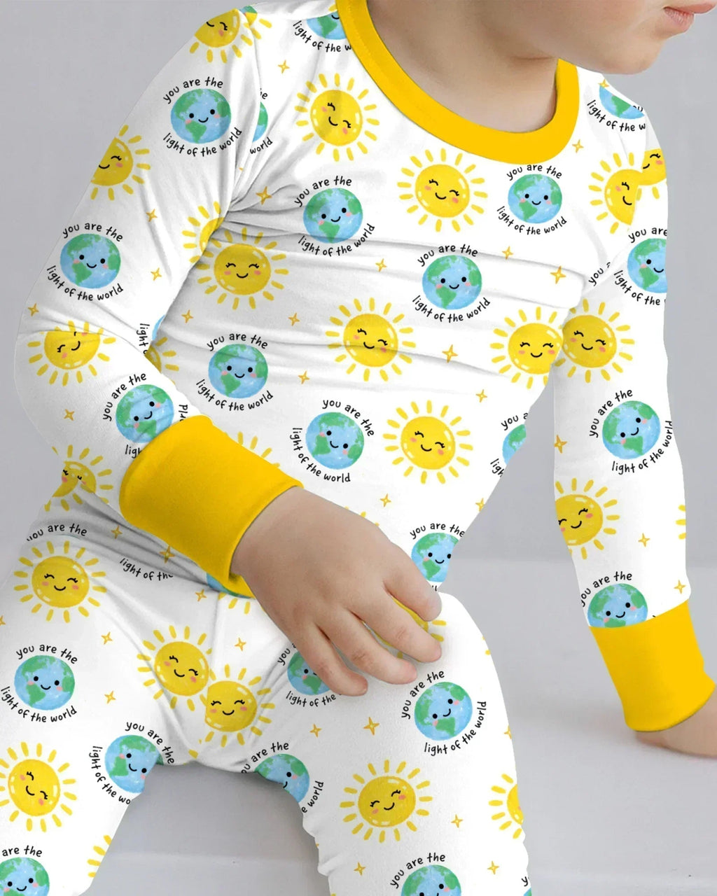 Matthew 5:14 Light of the World Bamboo Two Piece Long Sleeve Pajama Set