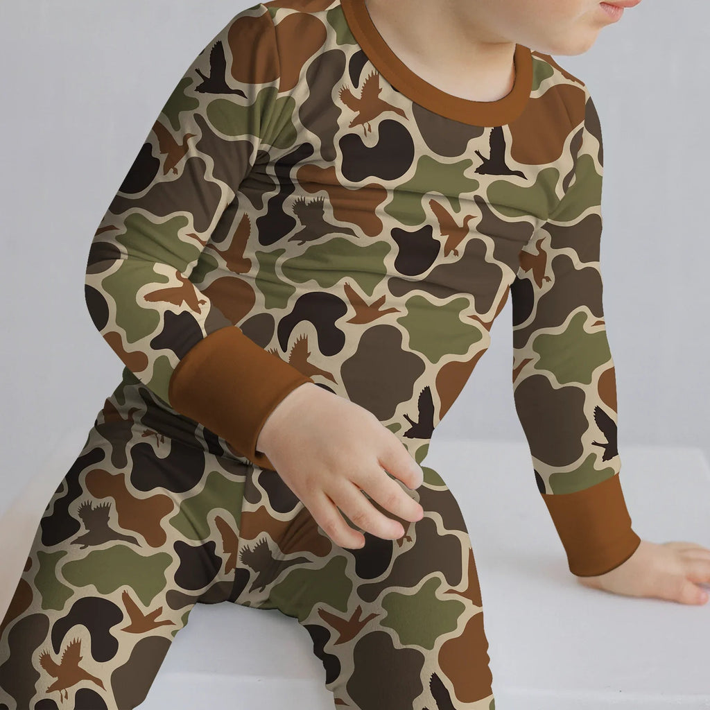 Mallard Hunting Bamboo Two Piece Long Sleeve Pajama Set