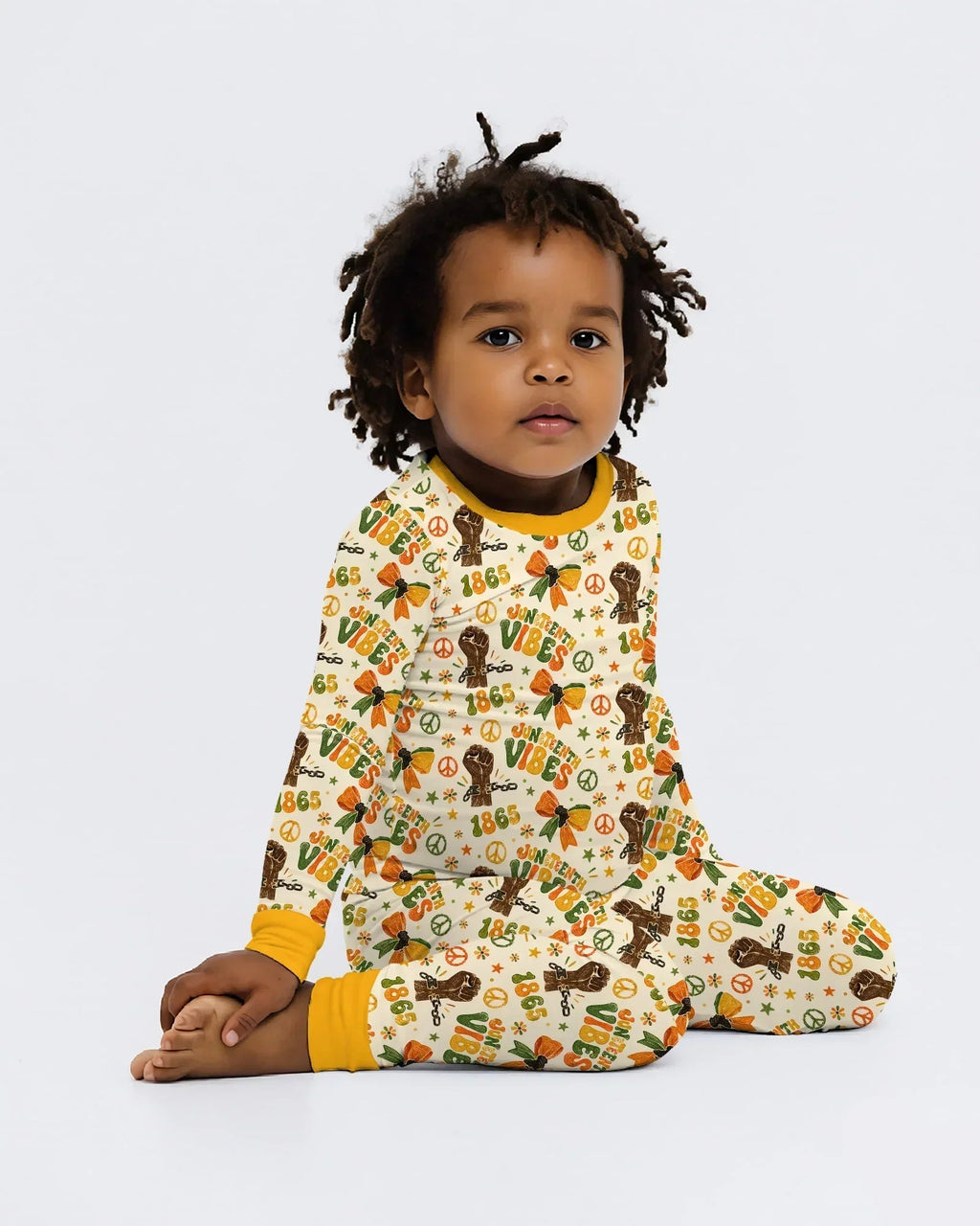 Juneteenth Vibes Vintage Bamboo Two Piece Long Sleeve Pajama Set