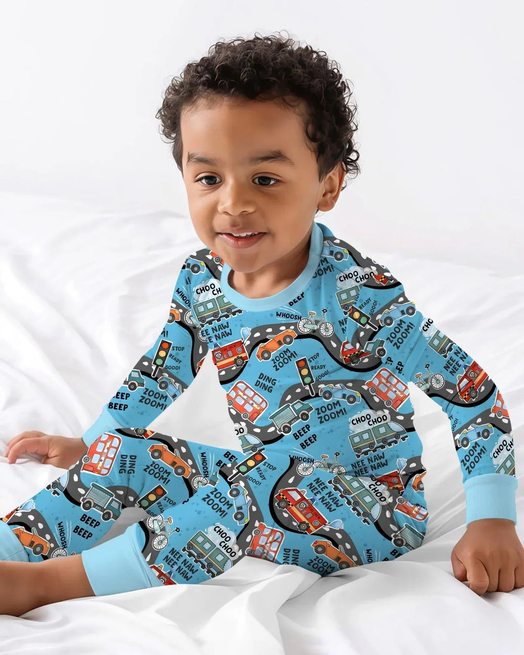 Zoom Zoom Beep Beep Bamboo Two Piece Long Sleeve Pajama Set