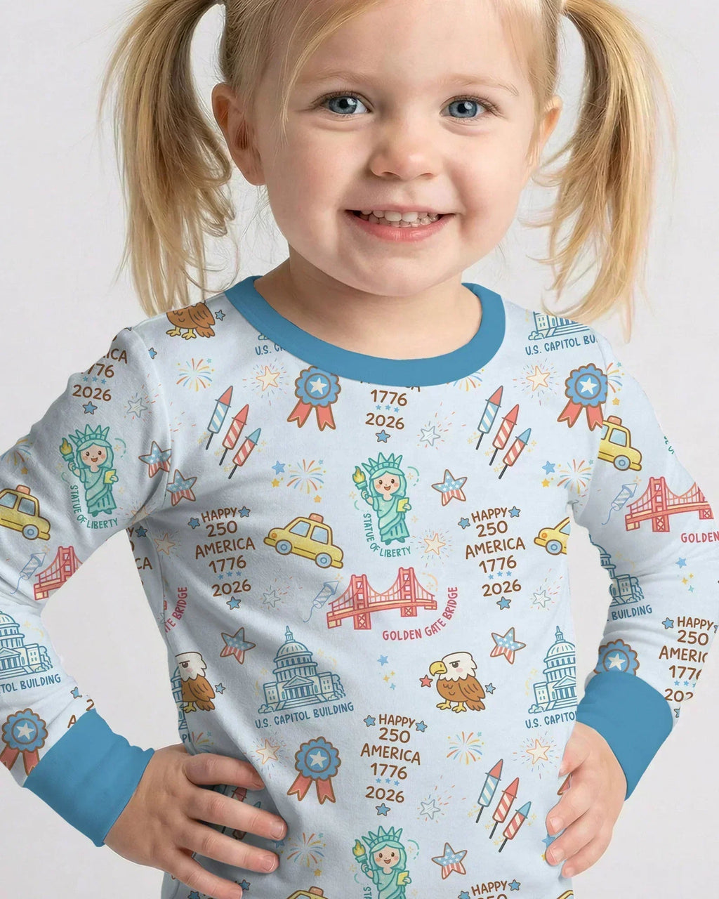 250 Years Of Freedom Bamboo Two Piece Long Sleeve Pajama Set
