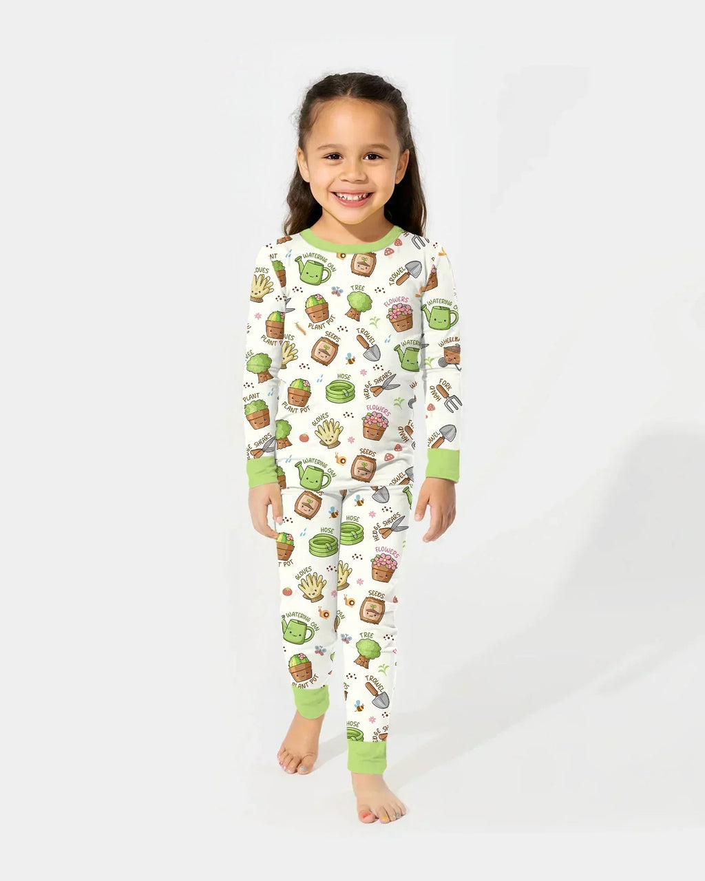 Kawaii Garden Crew Bamboo Two Piece Long Sleeve Pajama Set
