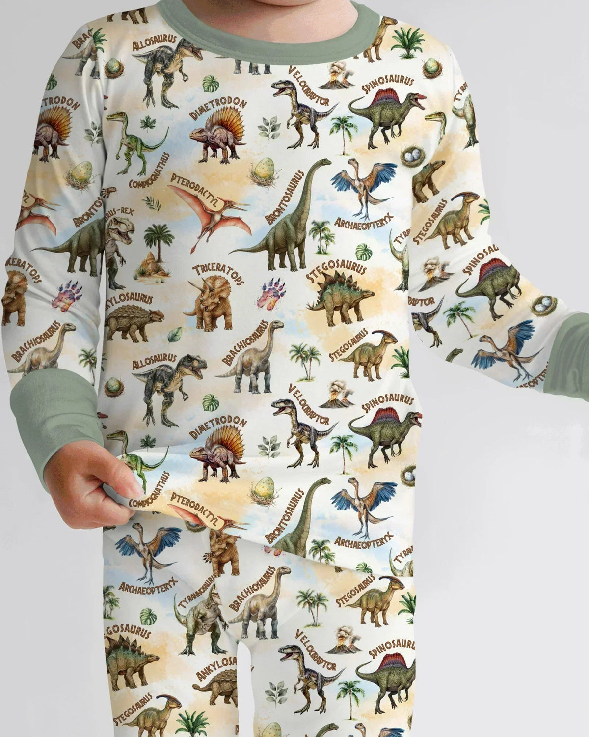 Dino Discovery Bamboo Two Piece Long Sleeve Pajama Set