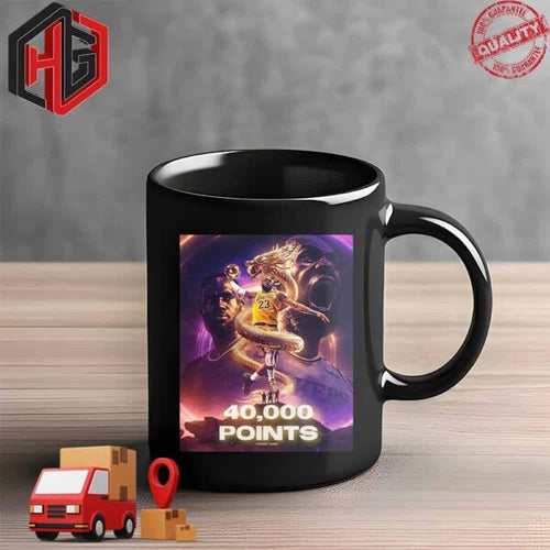 40000 Career Points For LeBron James Los Angeles Lakers King James Like A Dragon NBA History Ceramic Mug