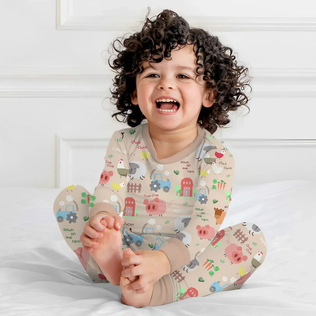 Farm Yard Bamboo Two Piece Long Sleeve Pajama Set