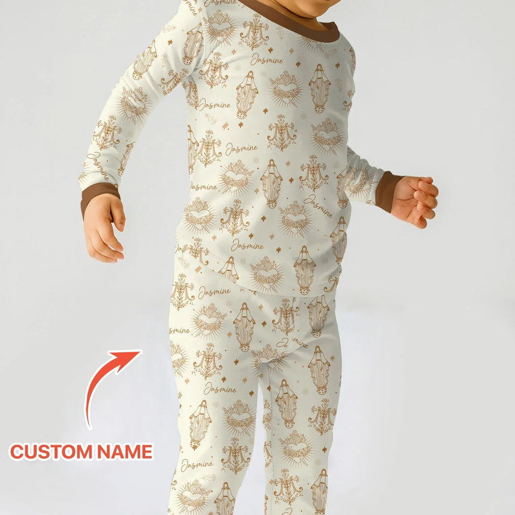 Madonna’s Love Custom Name Bamboo Two Piece Long Sleeve Pajama Set