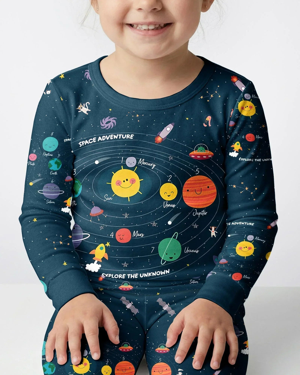 Solar System Explorers Bamboo Two Piece Long Sleeve Pajama Set
