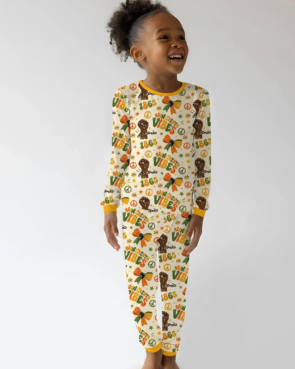 Juneteenth Vibes Vintage Bamboo Two Piece Long Sleeve Pajama Set