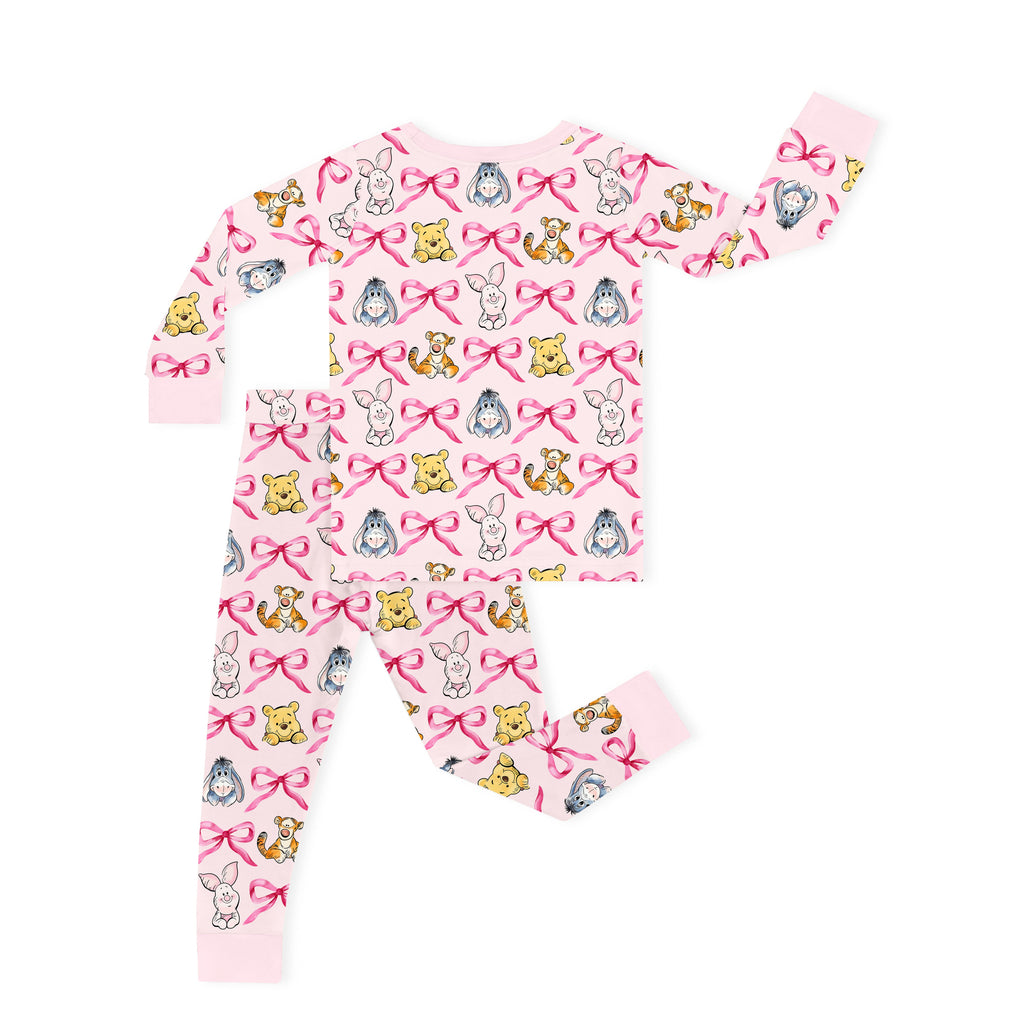 Sunny Bear and Pig Friends Bow Kids Two-Piece Pajama Set
