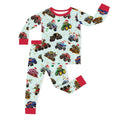 Christmas Colorful Truck Ride Game on Red Kids Two-Piece Pajama Set