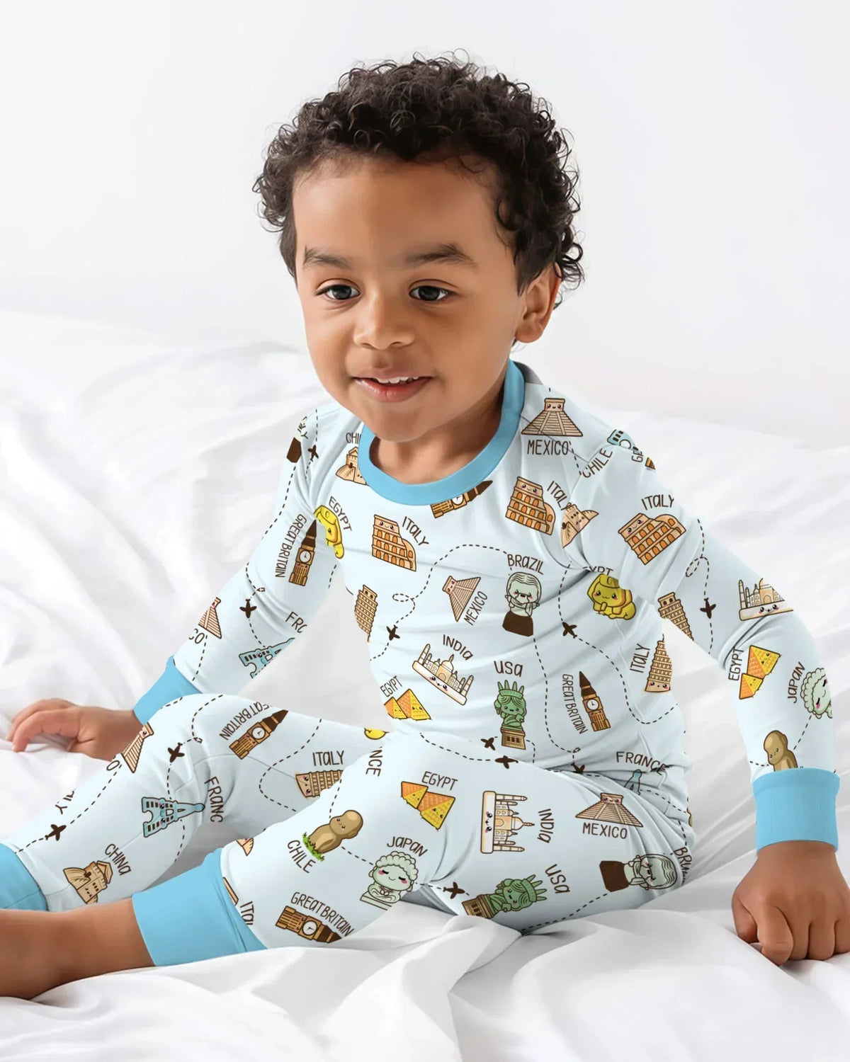 Kawaii World Tour Bamboo Two Piece Long Sleeve Pajama Set