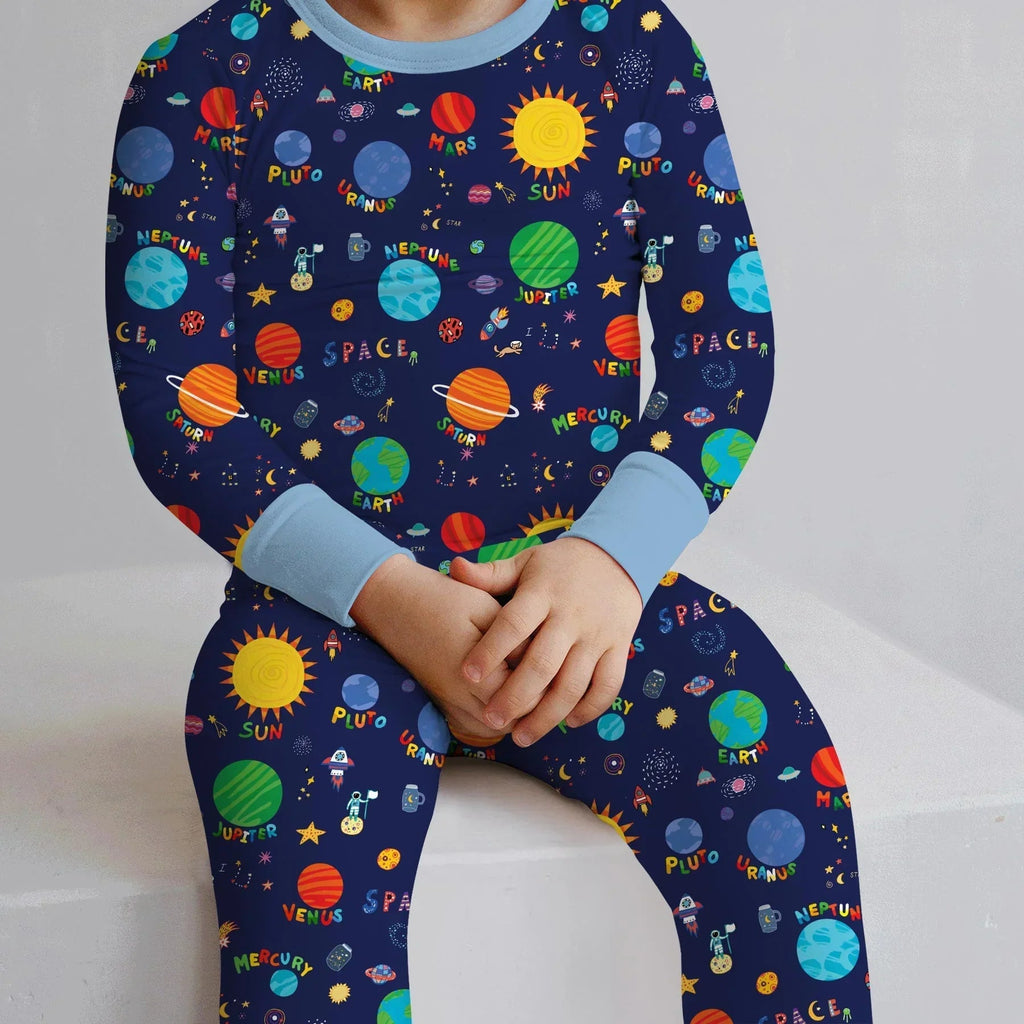 Solar Space Adventure Bamboo Two Piece Long Sleeve Pajama Set
