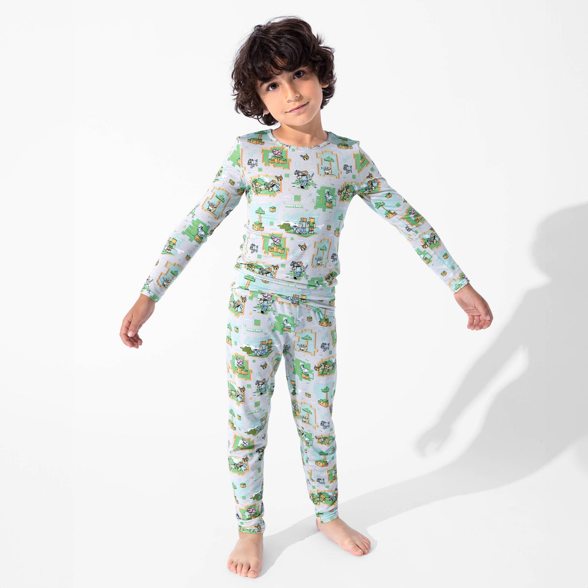 Long Sleeve Pajama Set - Minecraft Overworld Dreams