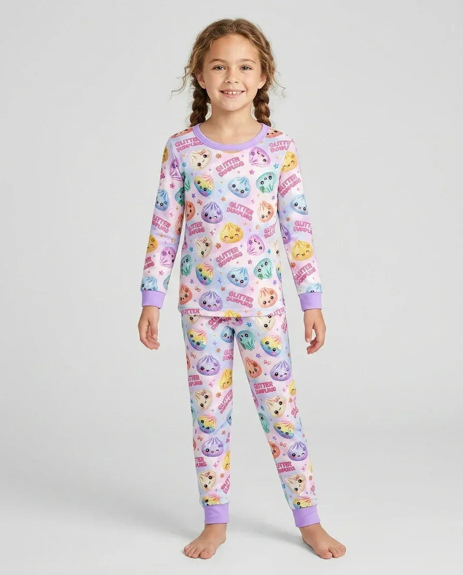 Glitter Dumpling Bamboo Two Piece Long Sleeve Pajama Set