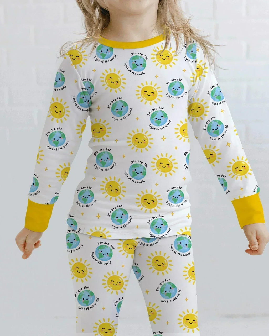 Matthew 5:14 Light of the World Bamboo Two Piece Long Sleeve Pajama Set
