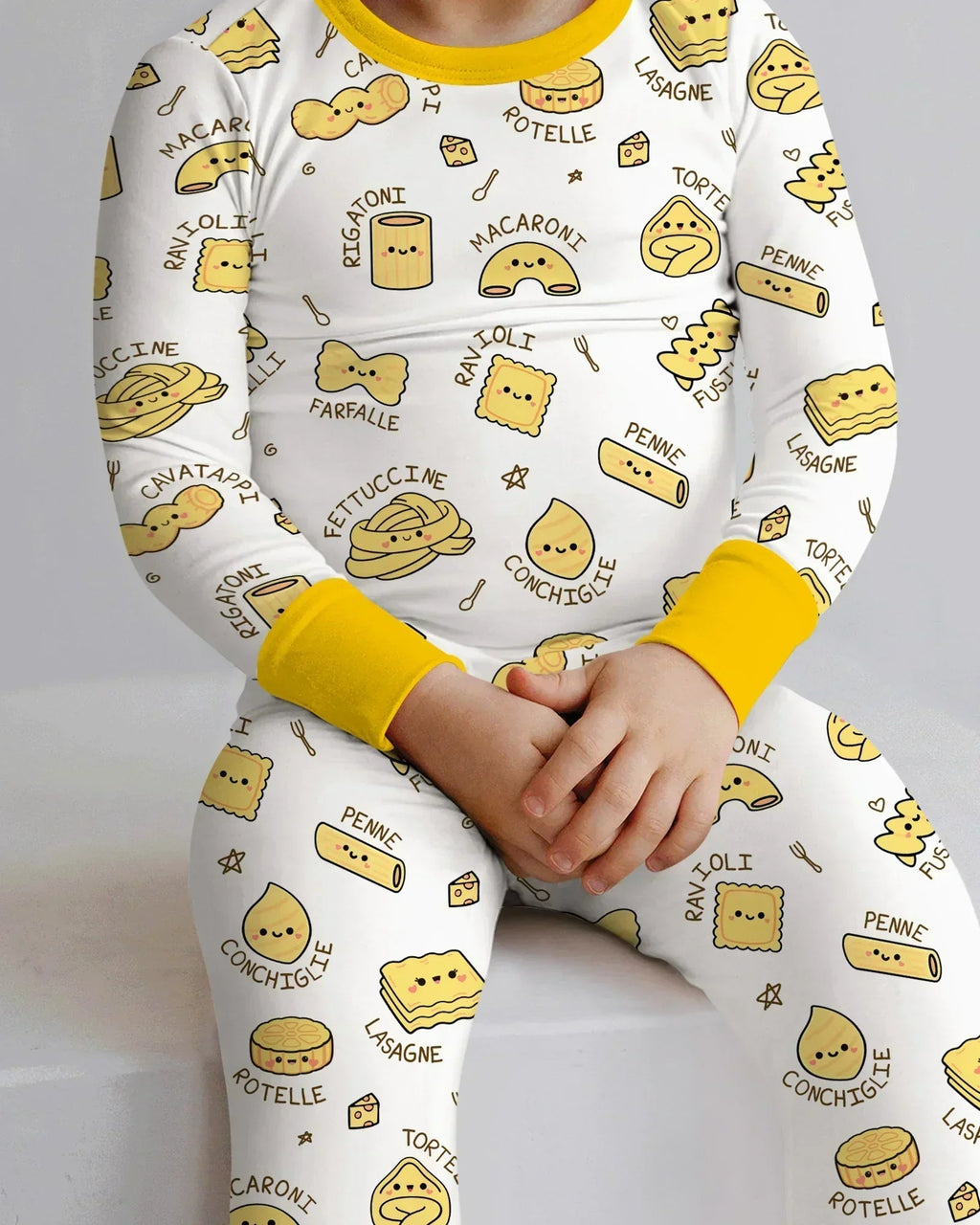 Kawaii Pasta Bamboo Two Piece Long Sleeve Pajama Set