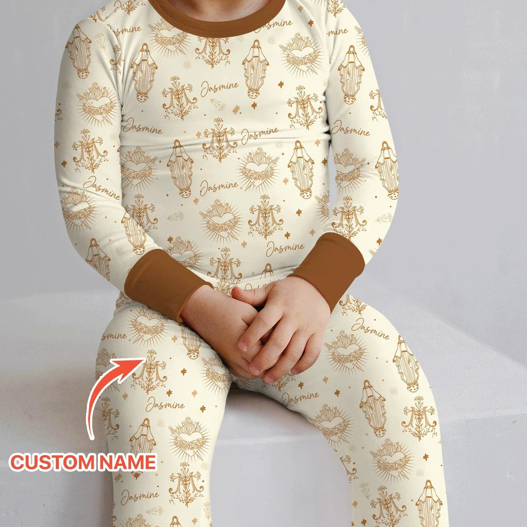 Madonna’s Love Custom Name Bamboo Two Piece Long Sleeve Pajama Set