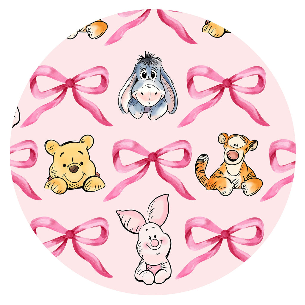 Sunny Bear and Pig Friends Bow Kids Two-Piece Pajama Set