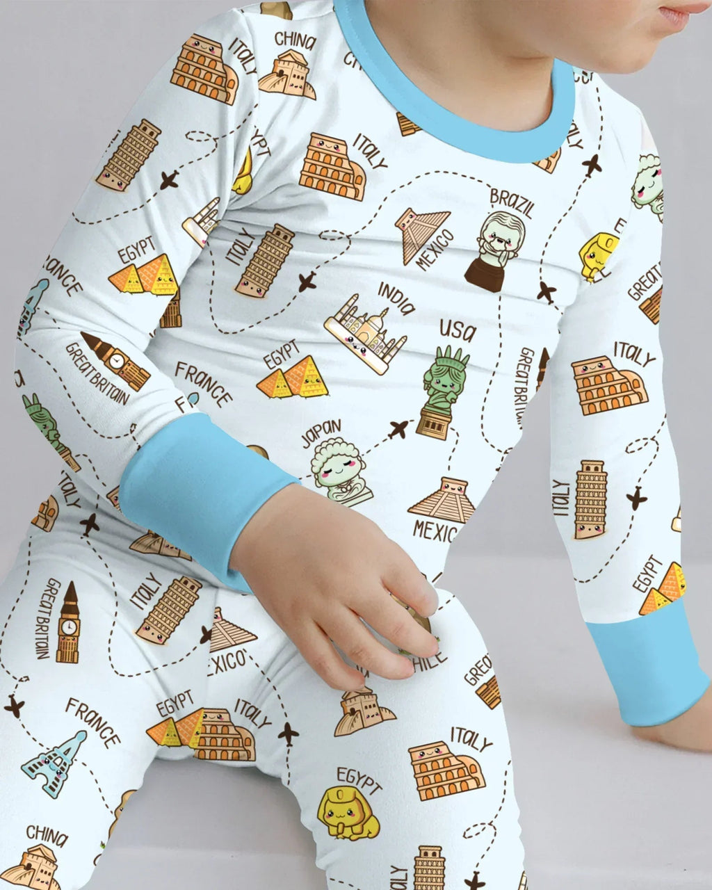 Kawaii World Tour Bamboo Two Piece Long Sleeve Pajama Set