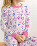 Hamsa Heart Guardians Family Matching Bamboo Two Piece Long Sleeve Pajama Set