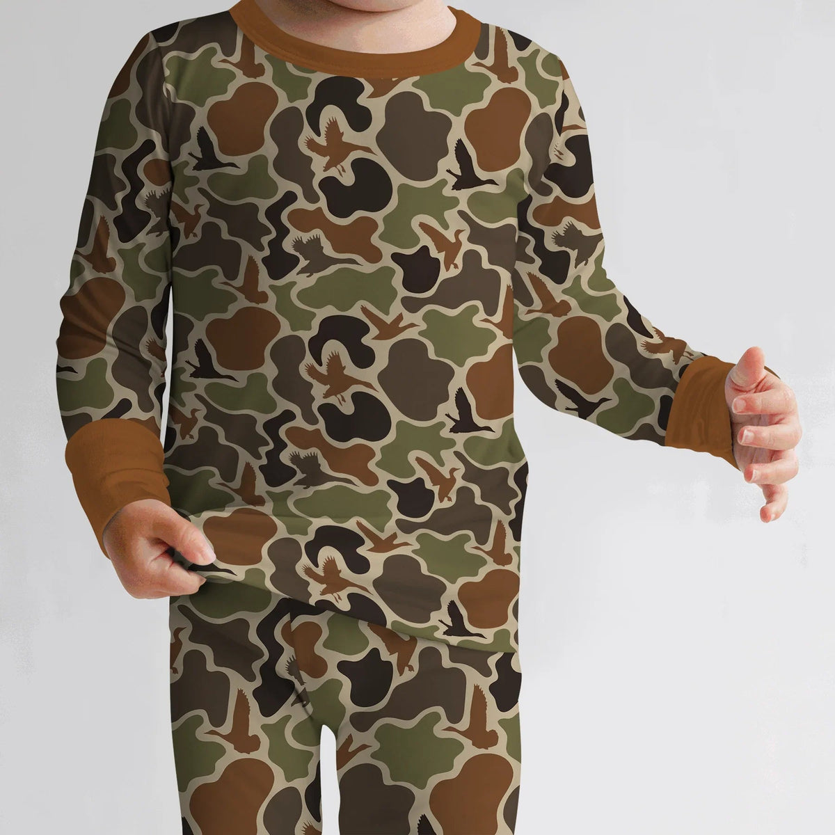 Mallard Hunting Bamboo Two Piece Long Sleeve Pajama Set