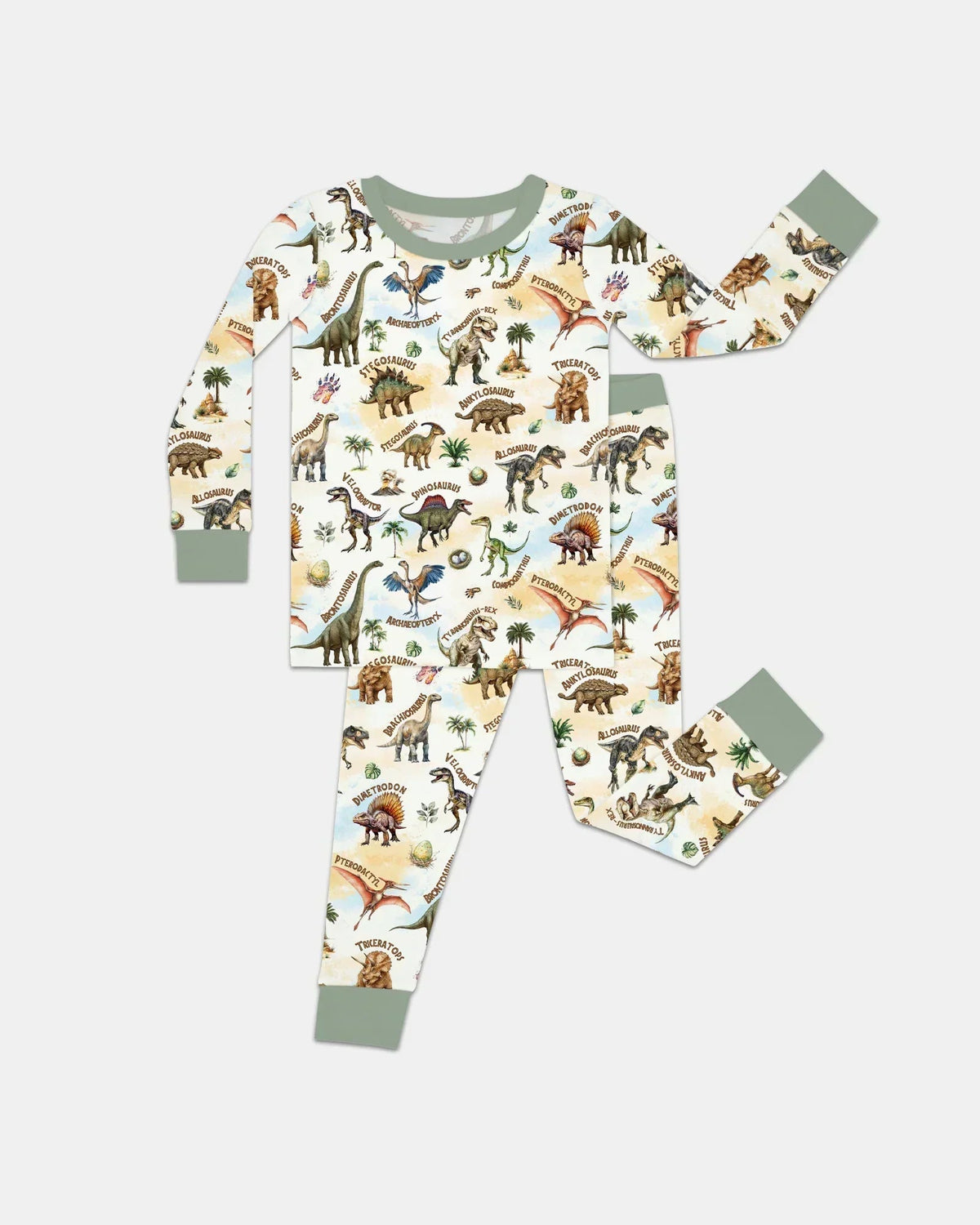 Dino Discovery Bamboo Two Piece Long Sleeve Pajama Set