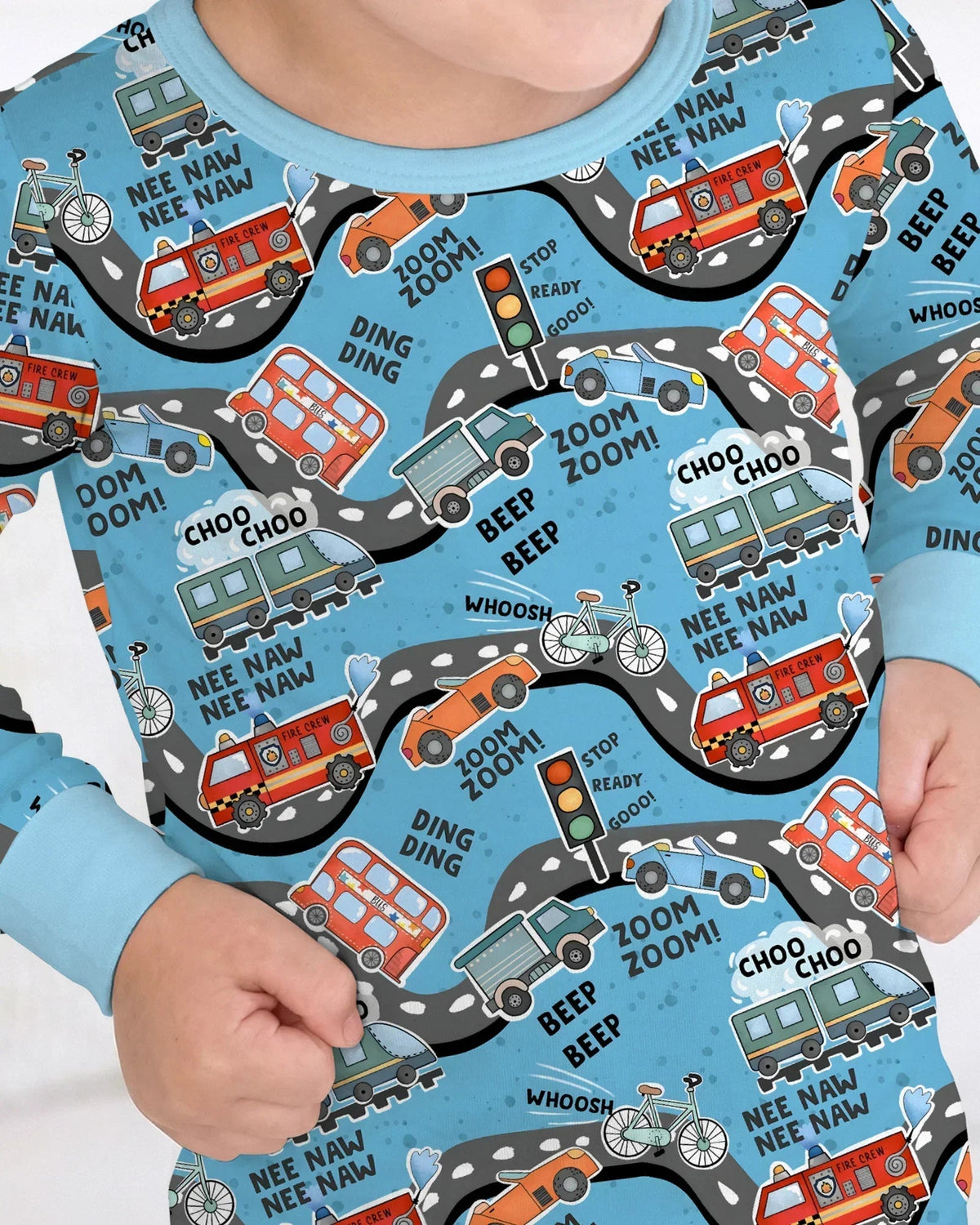 Zoom Zoom Beep Beep Bamboo Two Piece Long Sleeve Pajama Set