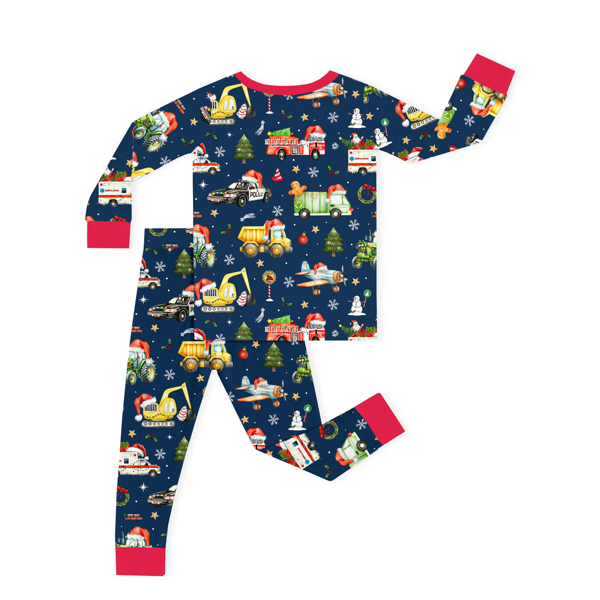 Christmas Winter Trucks Ride Adventure Kids Bamboo Two-Piece Pajama Set