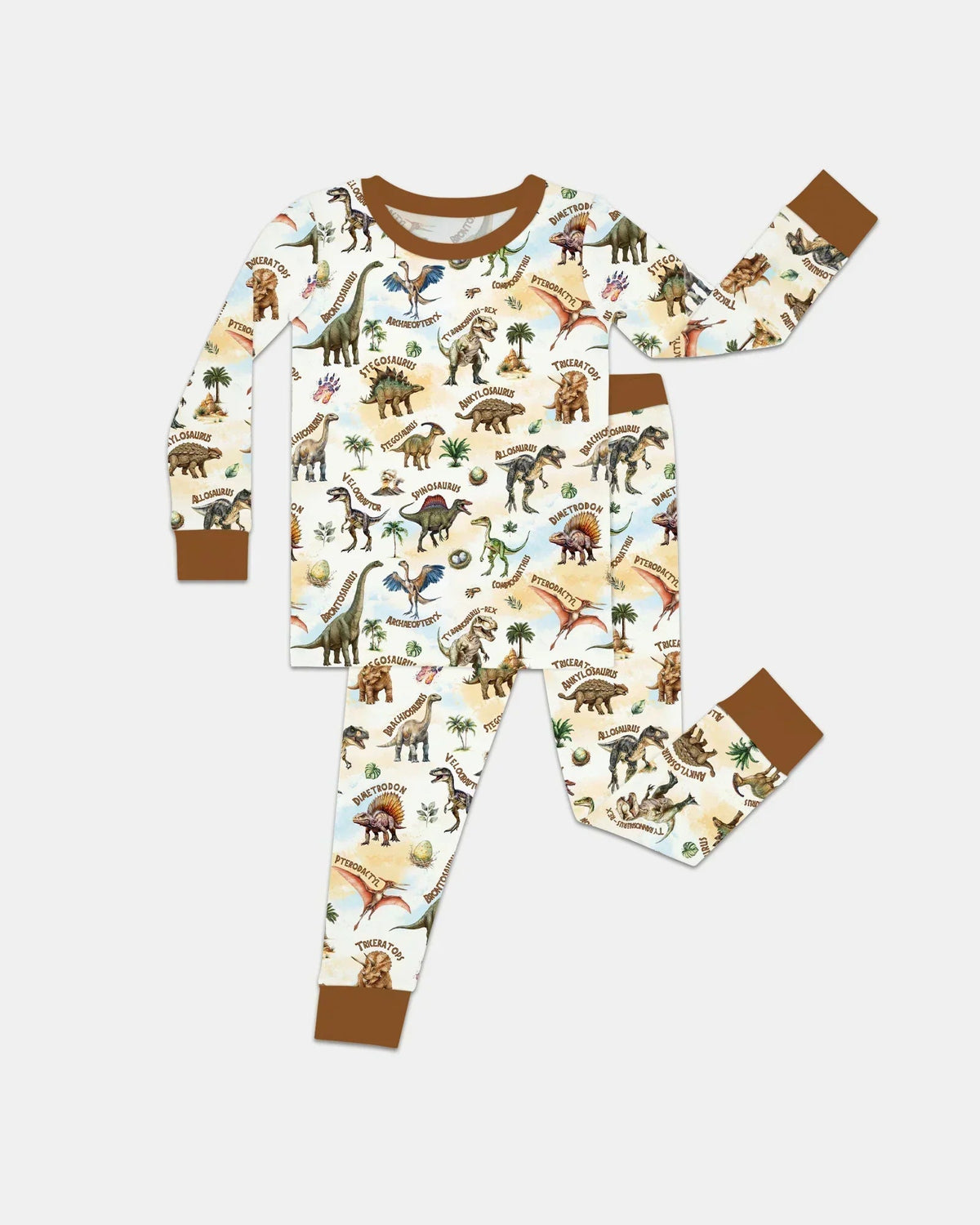Dino Discovery Bamboo Two Piece Long Sleeve Pajama Set