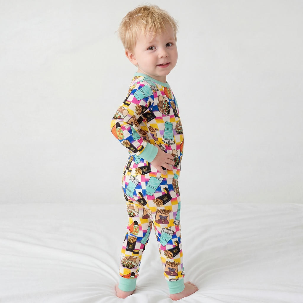 Sandwich Fries Kids Bamboo Two-Piece Pajama Set